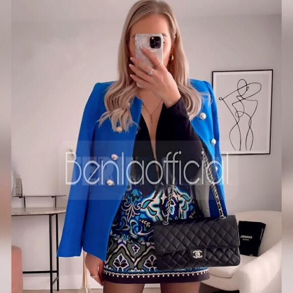 ZARA GOLD BUTTON TEXTURED BLAZER - Picture 2 of 12